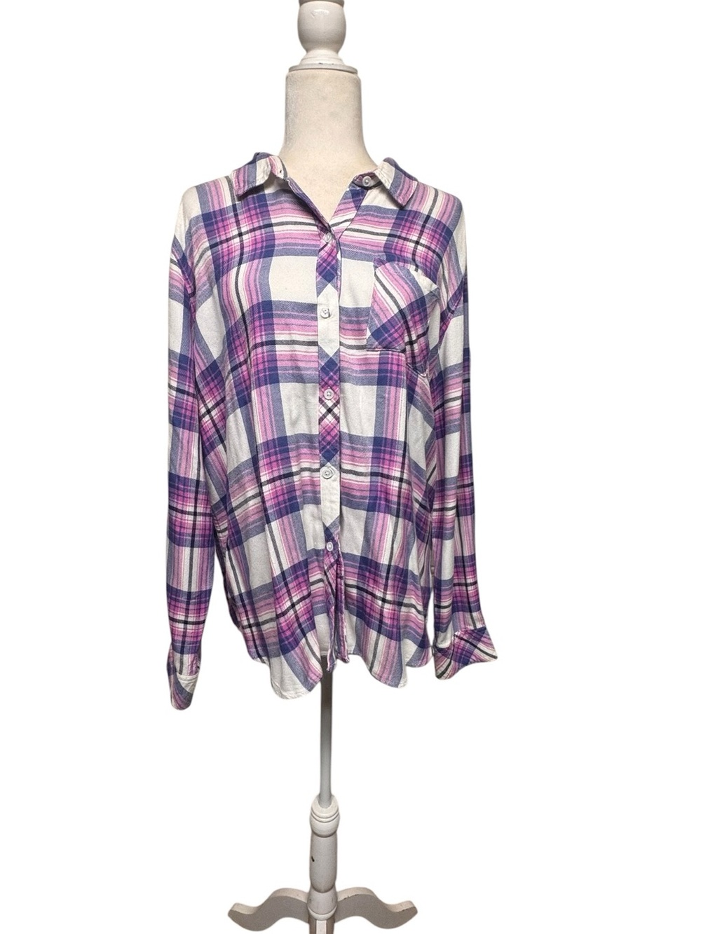 Rails white berry button down ,back to exhool  XL  plaid college shirt top